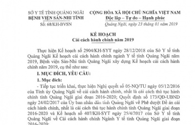 Kế hoạch cải cách hành chính năm 2019